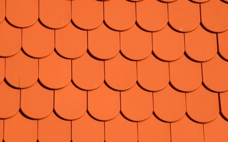 Stacked roofing tiles ready for installation